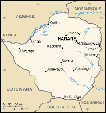 hunting in zimbabwe map
