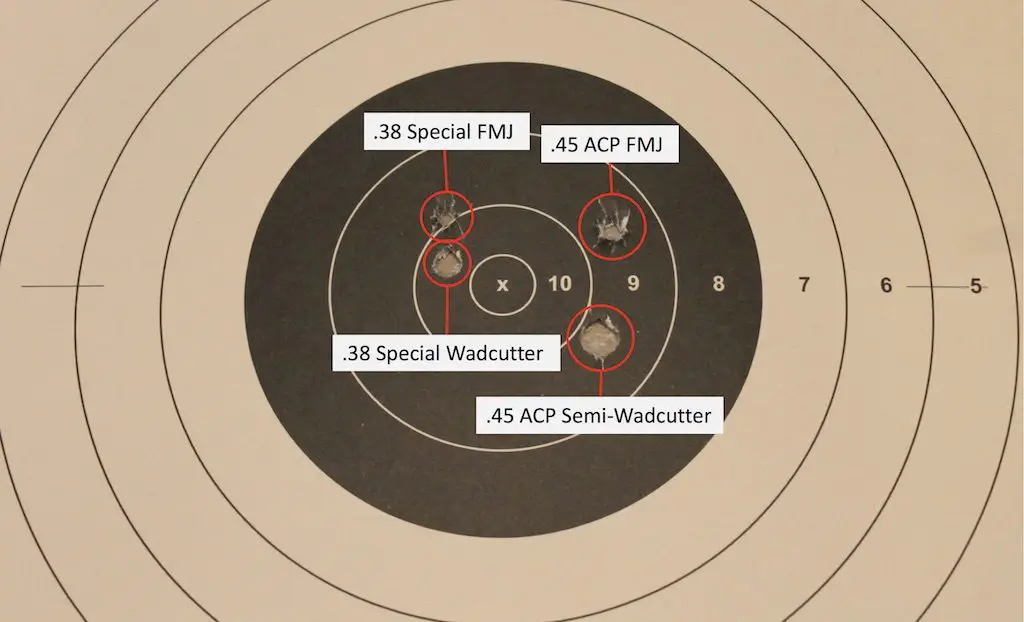 what is a wadcutter bullet target comparison