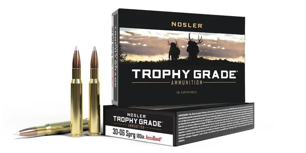picture of best 30-06 ammo for hunting elk deer hogs bear nosler trophy grade