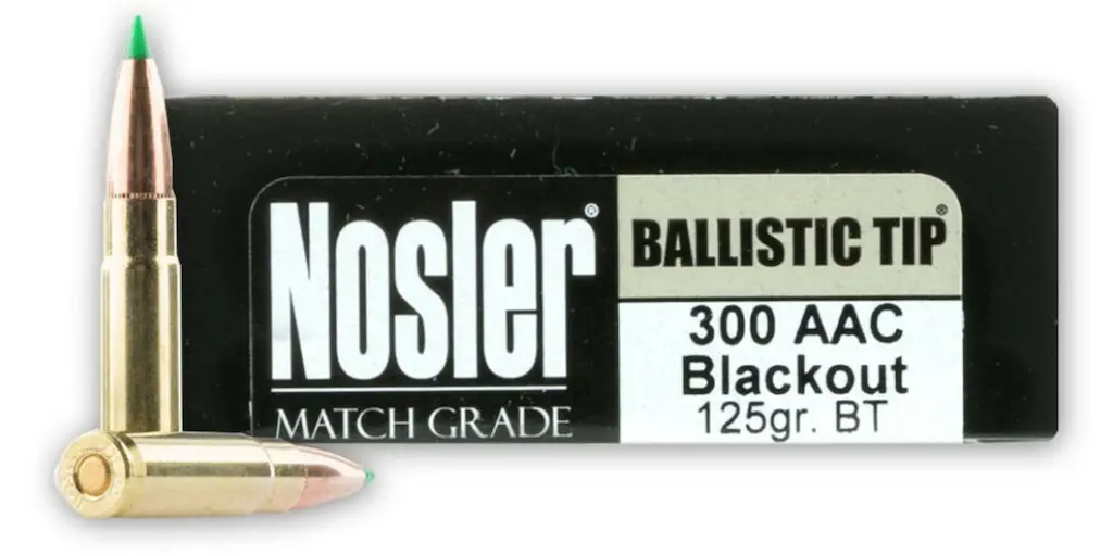 best 300 blackout hunting ammo nosler ballistic tip