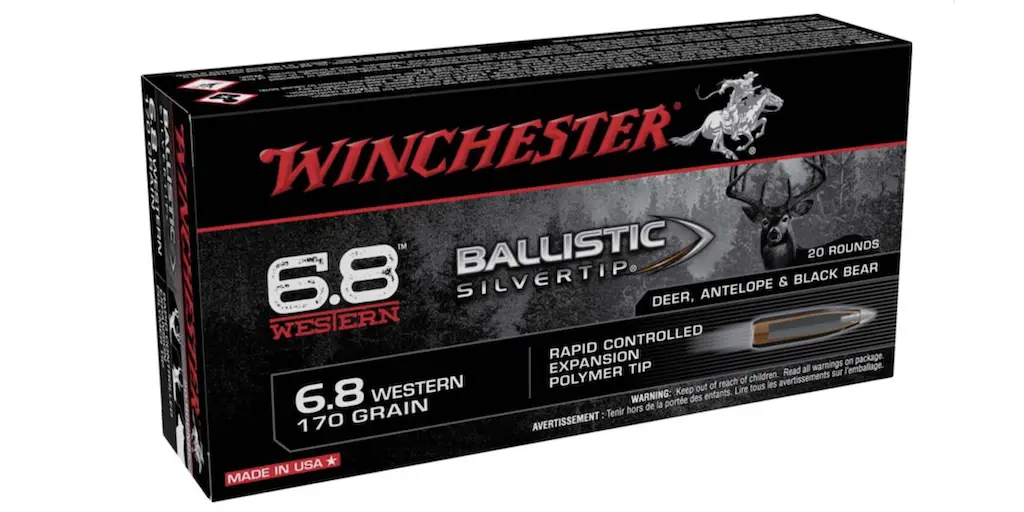 picture of best 6.8 western ammo for hunting ballistic silvertip