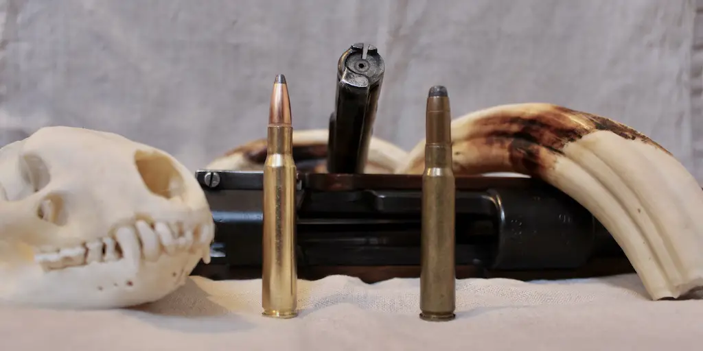 picture of 8mm mauser vs 30-06 cartridges