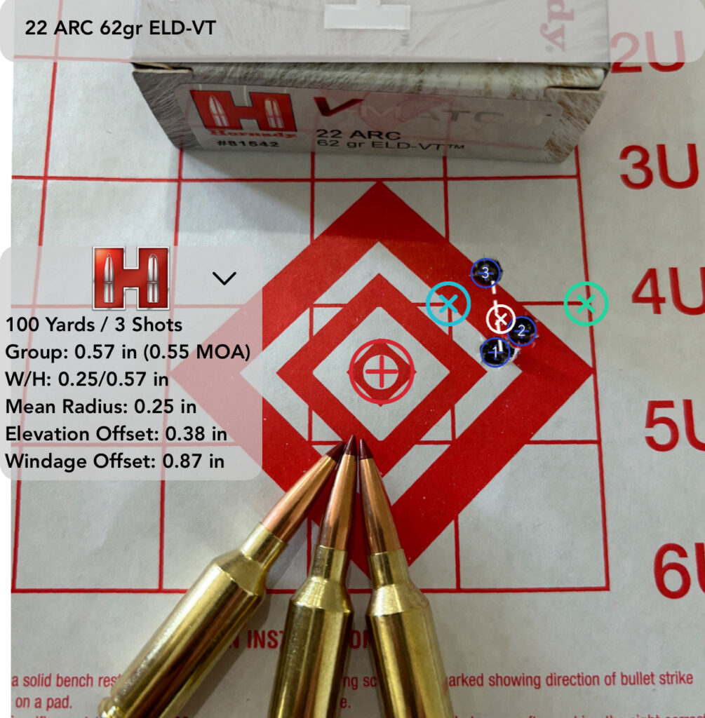 picture of 22 arc 62gr target