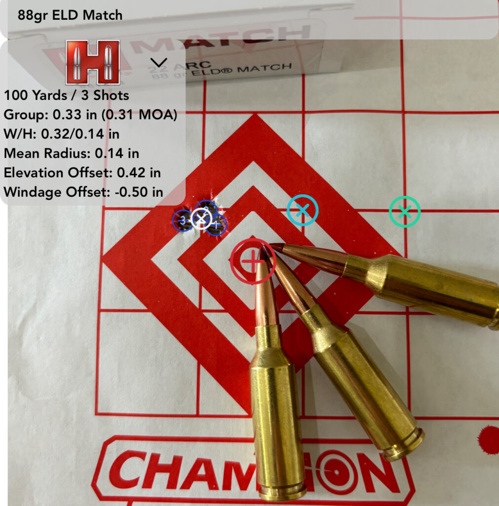 picture of 22 arc 88gr target