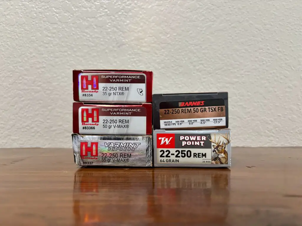 picture of 22-250 vs 22 creedmoor ammo