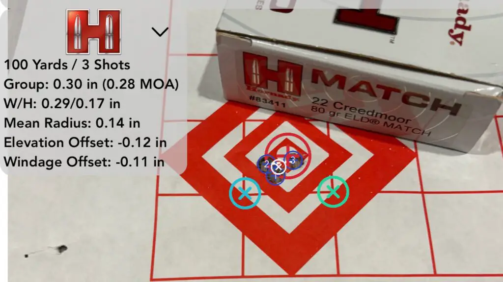 picture of 22-250 vs 22 creedmoor target 22 creed